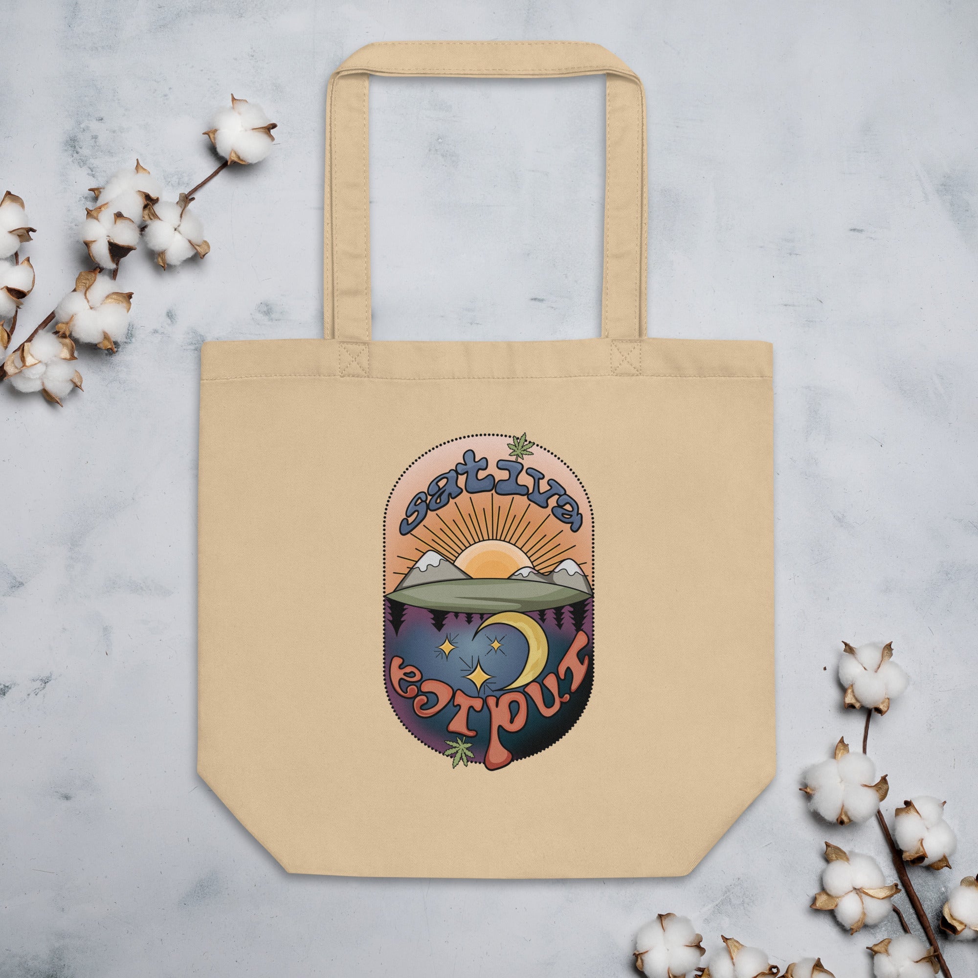 cannabis inspired Day or Night Tote Bag - Cannamood Apparel