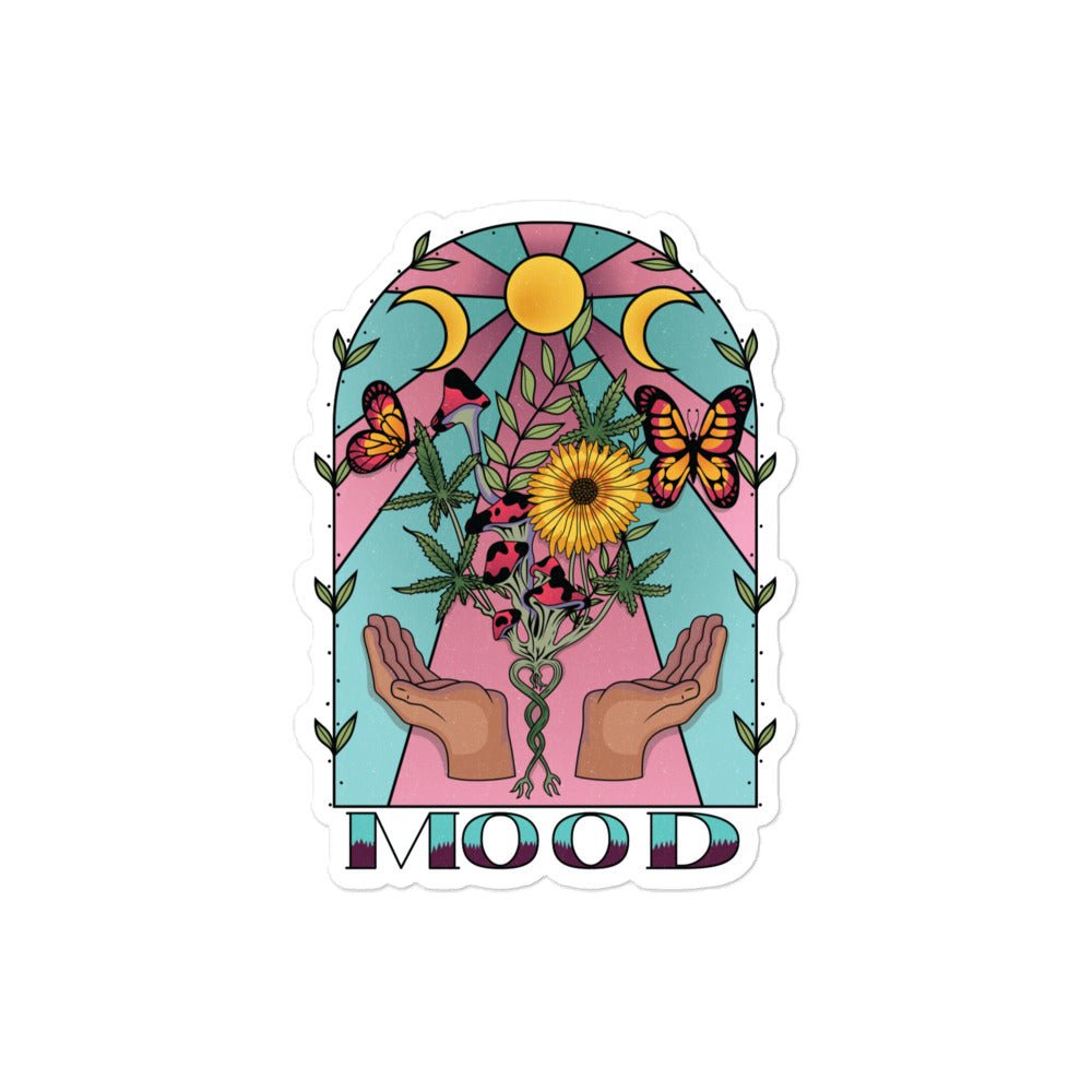 cannabis inspired Praise the Mood Sticker - Cannamood Apparel